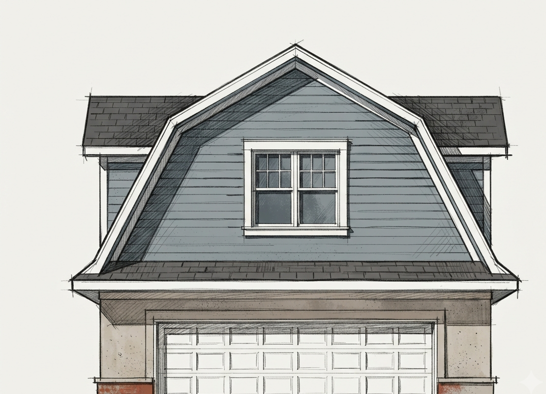 Freshly painted garage and gable trim